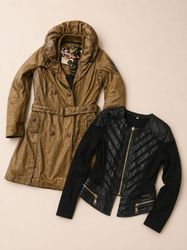 Y2K Vintage Utility Jacket & Black Moto Jacket Duo