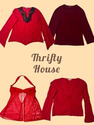 Y2K Vintage Red Glam Tops Collection(TH/723)
