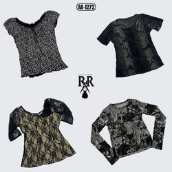 Y2K Black Gothic Mix Tops (AA-1272)