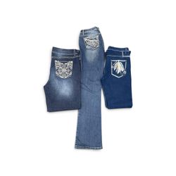 Y2K emblishment & embroidery jeans #02