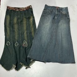 Jupe longue en denim Y2k (1528)