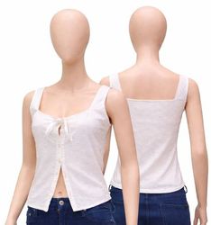 CR2123 Upcycled Button Front Tank Top