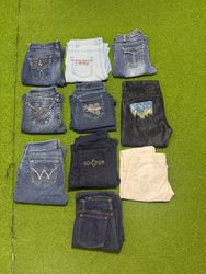 Yv1523 Flared Denim Jeans Bundle Stack 10P