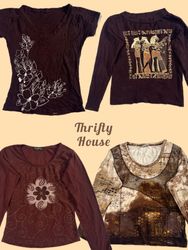 Y2K Early 2000s Dark Femme Tees(TH/703)