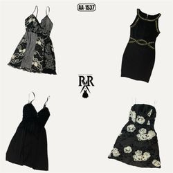 Y2K Dark Elegance Mix Dress (AA-1537)