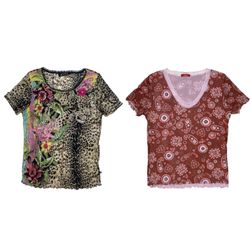 Y2K Printed Mesh & Graphic Tops Mix | 12 PCS |Coll..