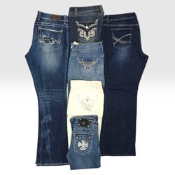 Vintage Y2K Bootcut Flared Embroidered Jeans