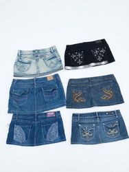 Y2K Vintage Oversized Denim Mini Skirts Bundle (B-..