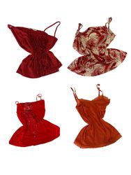 Y2K Red Ruffled Cami Tops-ST-181