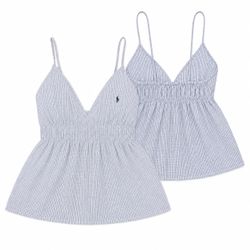 CR2053 UPCYCLED SHIRRED V-NECK BABYDOLL CAMISOLE T..