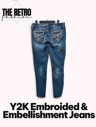 YW-138/Y2K embroidered and embellished jeans