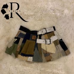 Upcycled Y2K Carharrt Patchwork Mini skirts