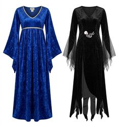 (FV-2550) Vintage-Stil Halloween Samt Maxikleid | ..