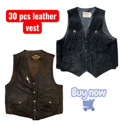 Y2k Vintage Mens Leather Vest