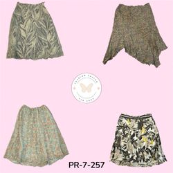 Women's Y2K Printed Skirt – Soft Flowing Poly Styl..