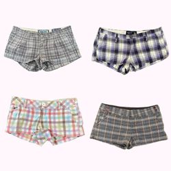 Y2k Plaid Pattern Women's Cotton Shorts B2F-335