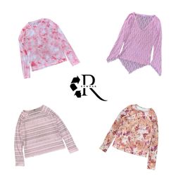 Y2K Women Pink Blouses and Tops RW-2641
