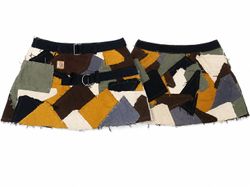 CR2176 UPCYCLED CARHARTT PATCHWORK BELTED MINI SKI..