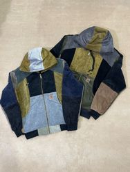 Upcycled Carhartt corduroy hooded jacket 🐒