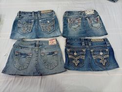 CR10562 Upcycled Kids’ Mini Denim Skirts