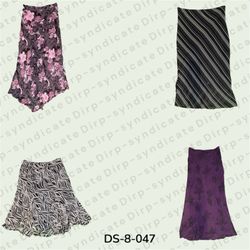 Y2K Poly Printed Maxi Skirt – Trendy Full-Length P..