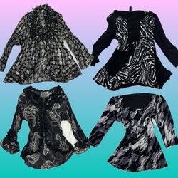 Op Art Y2K Long Sleeve Tops (RS-271)