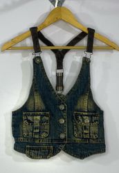 Y2k denim waistcoat