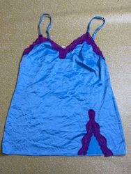 TH477 Y2K Vintage Lace Trim Slip Top | Silk 90s Ca..