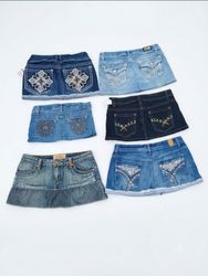 Vintage McBling Studded Pocket Denim Mini Skirt
(V..