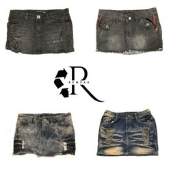 Y2K Era Cyber Girl Denim Mini Skirts RW-2251