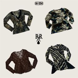 Y2K Earthy Tone Full Sleeve Tops (AA-1254)