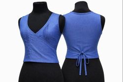 CR2105  Upcycled Wrap Crop Top