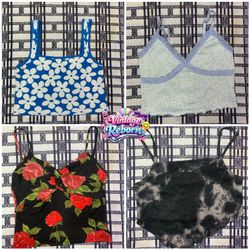 Y2K Vintage Floral & Tie-Dye Crop Top Bundle | VR-..