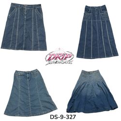 Y2K Denim Maxi Skirt For Effortless Cool (DS-9-327..