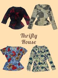 Y2K Boho Print Tops(TH/637)