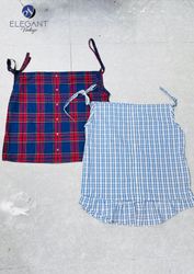UPCYCLED Plaid Tie Shoulder Cami Top - EVR0505