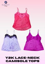 Y2K Lace - Neck Camisole Tops - EV2334