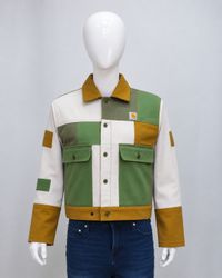 CR2251 UPCYCLED CARHARTT COLORBLOCK UTILITY JACKET