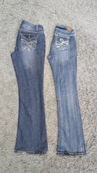***Jean en denim à pattes d'éléphant brodé Y2K – M..