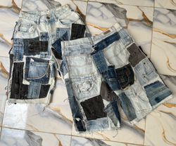 Upcycled Y2K Denim Patchwork Jorts
