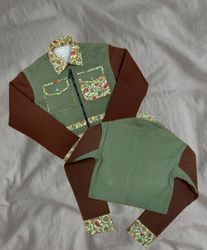 Upcycled Colored Denim Crop Jacket