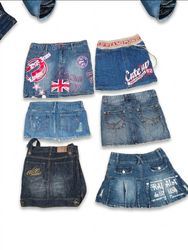 Wholesale Vintage Denim Mini Skirt Lot | Y2K Cyber..