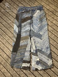 Upcycled Patchwork Baggy Style Jeans