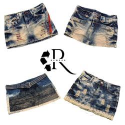 Y2K Unique Girl Denim Mini Skirt RW-2471