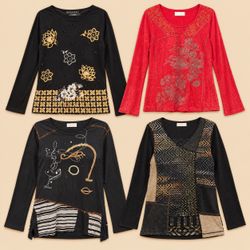 Y2K Artsy Boho Long-Sleeve Tops