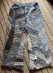 Upcycled Denim Patchwork Baggy Style Jeans