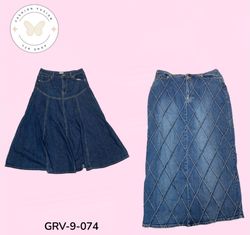 Saias Longas de Jeans Vintage Y2K | Coleção de Jea..