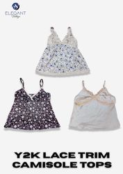 Y2K Lace - Trim  Camisole Tops - EV2337