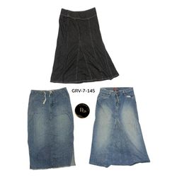 Women’s High Waist Denim Long Skirt – Premium Retr..