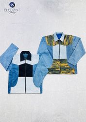 UPCYCLED Patchwork Denim Jackets - EVR0596